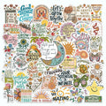 Aesthetic Motivational Quote Sticker Pack (50pcs) — Bohemian Art Decals for Laptops, Journals & More