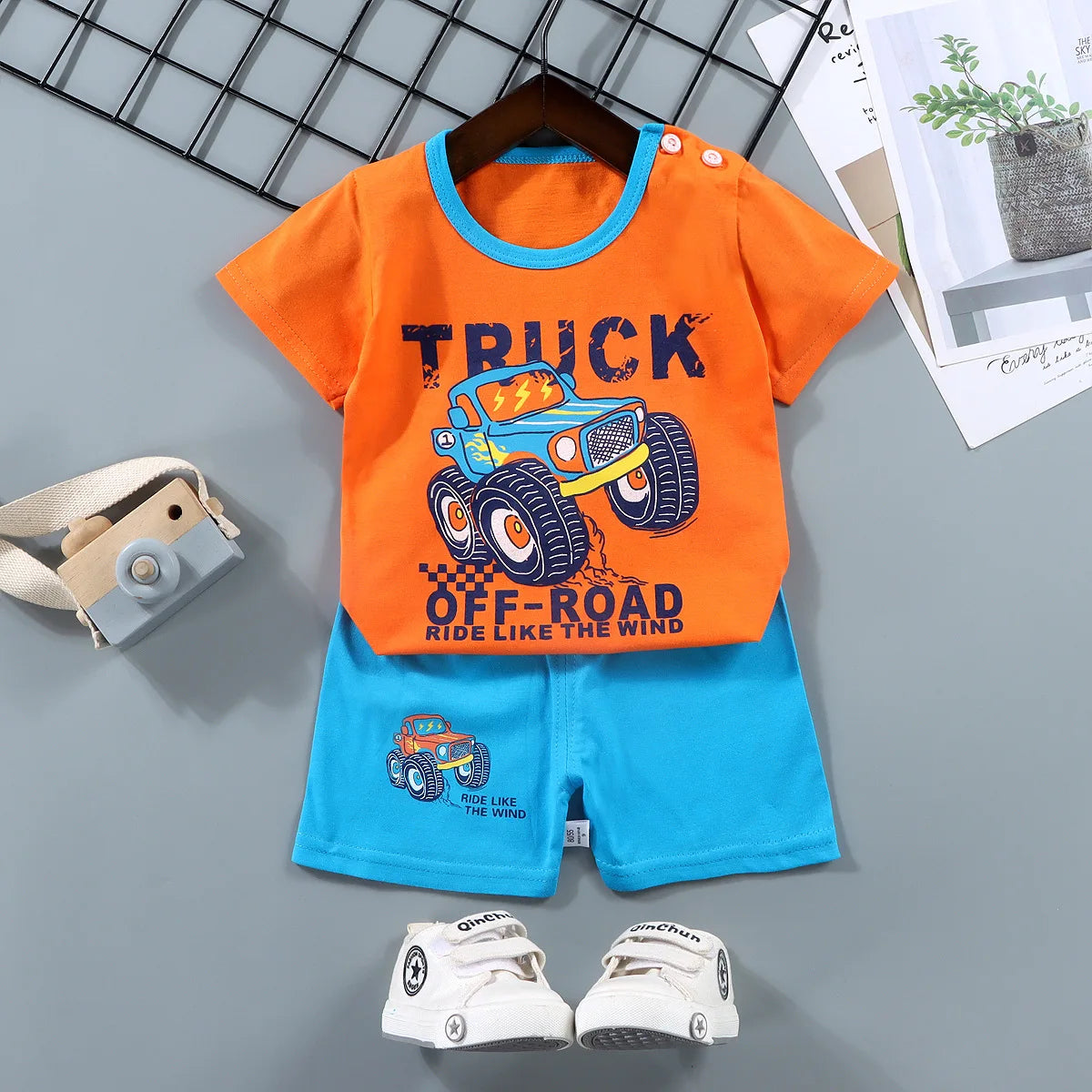 Kids 2-Piece Cotton Set – Soft T-Shirt & Shorts for Boys & Girls (Toddler)