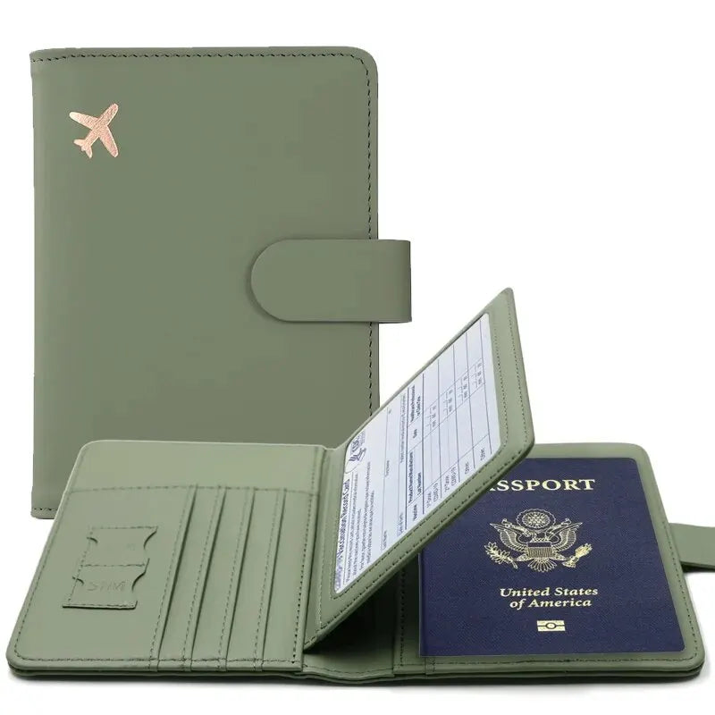 PU Leather Passport Holder with Card Slots — Travel Wallet Cover for Men & Women