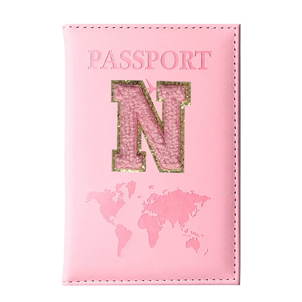 Initial Letter Passport Cover — Waterproof PU Leather Passport Wallet (A–Z)