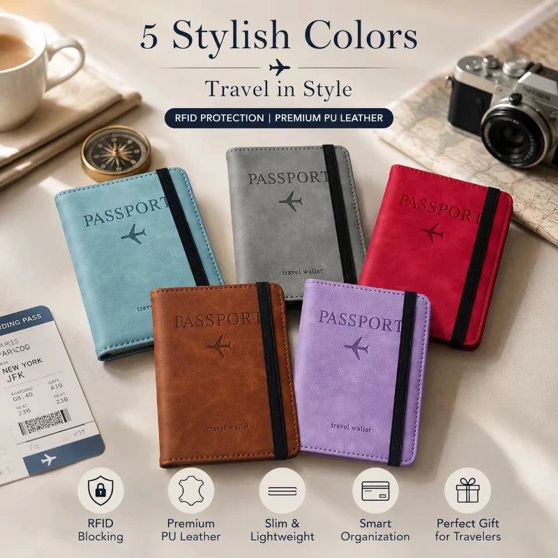 Travel Passport Holder & Wallet Cover — Lightweight PVC Case for Women & Men