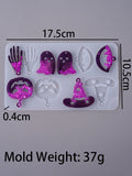 3D Halloween Resin Mold Set — Skull, Pumpkin, Bat & Ghost for Earrings, Pendants & Keychains