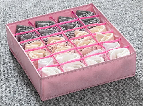 Collapsible Underwear & Sock Drawer Organizer – 11 Compartment Breathable Nylon Storage Box