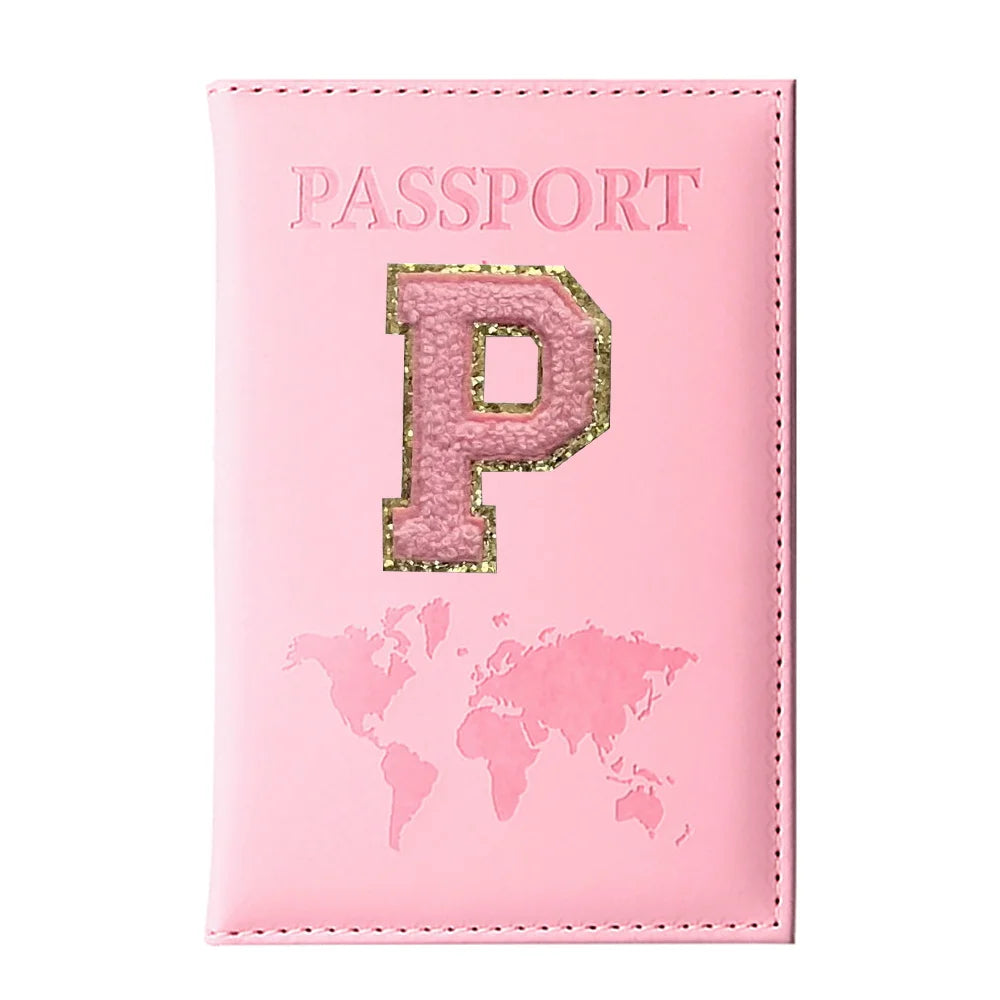 Initial Letter Passport Cover — Waterproof PU Leather Passport Wallet (A–Z)