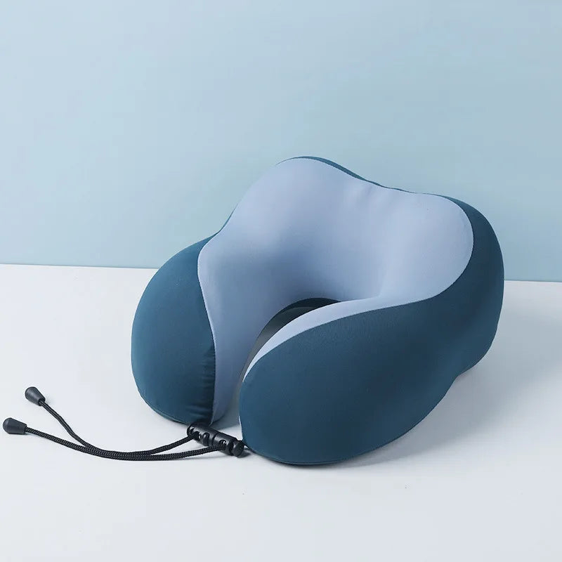 Portable Knit U-Shaped Neck Pillow – Stowable Travel Headrest for Flights, Office & On-the-Go