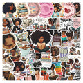 Black Girl Bookish Sticker Pack — 50pcs Book Lover & Vision Board Decals for Kindle