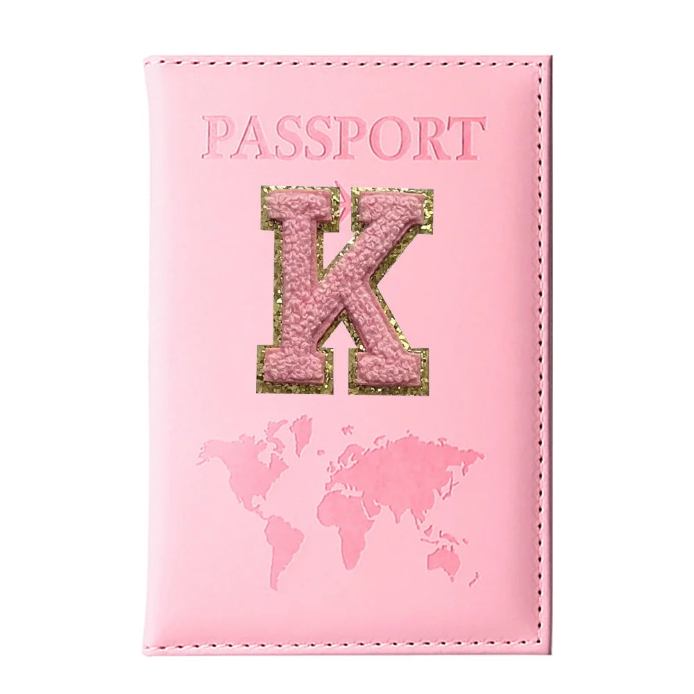 Initial Letter Passport Cover — Waterproof PU Leather Passport Wallet (A–Z)
