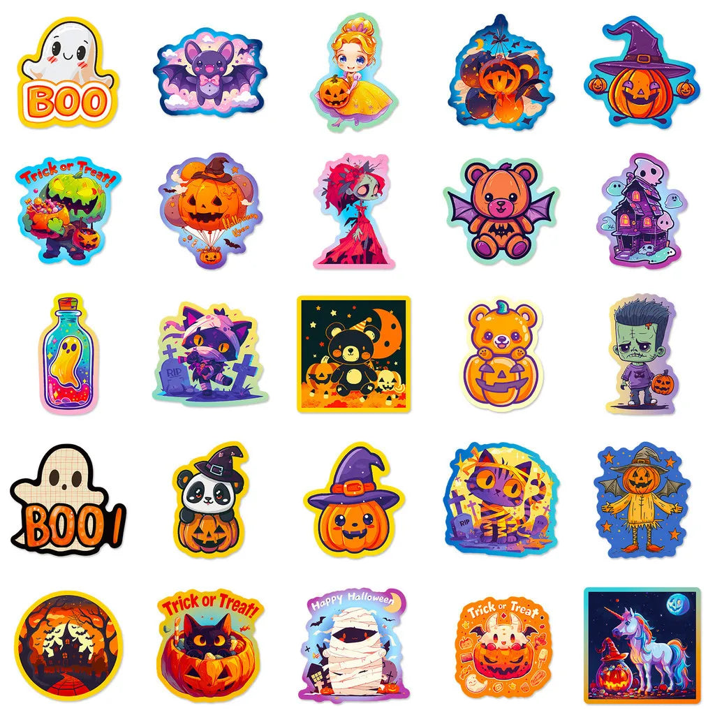Halloween Graffiti Sticker Pack (50pcs) — Pumpkins, Bats & Castles