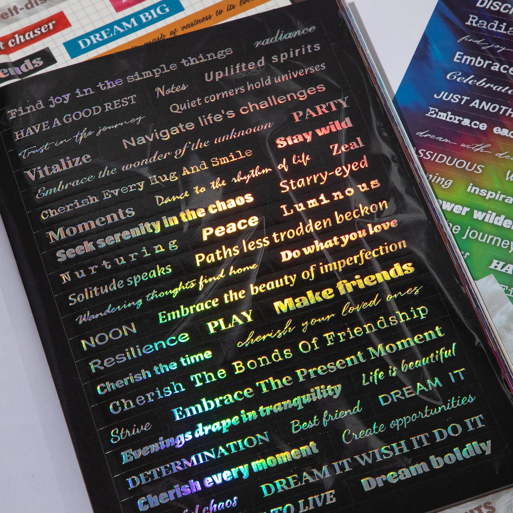 Motivational Quotes Sticker Book (1200pcs+) — Colorful Journaling Stickers & Creative Gift
