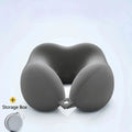 U-Shaped Memory Foam Neck Pillow with Storage Bag — For Travel, Office & Napping