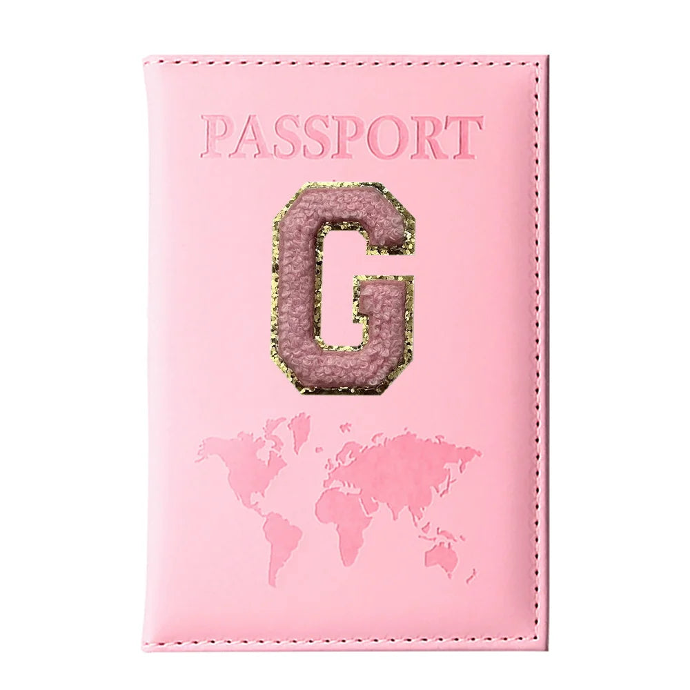 Initial Letter Passport Cover — Waterproof PU Leather Passport Wallet (A–Z)