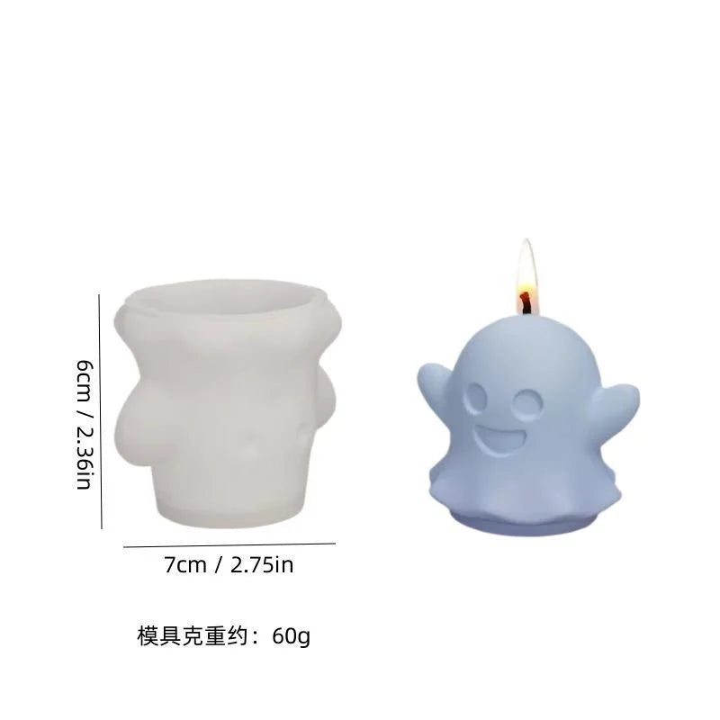 Halloween Silicone Candle & Craft Mold — Pumpkin & Ghost 3D Design