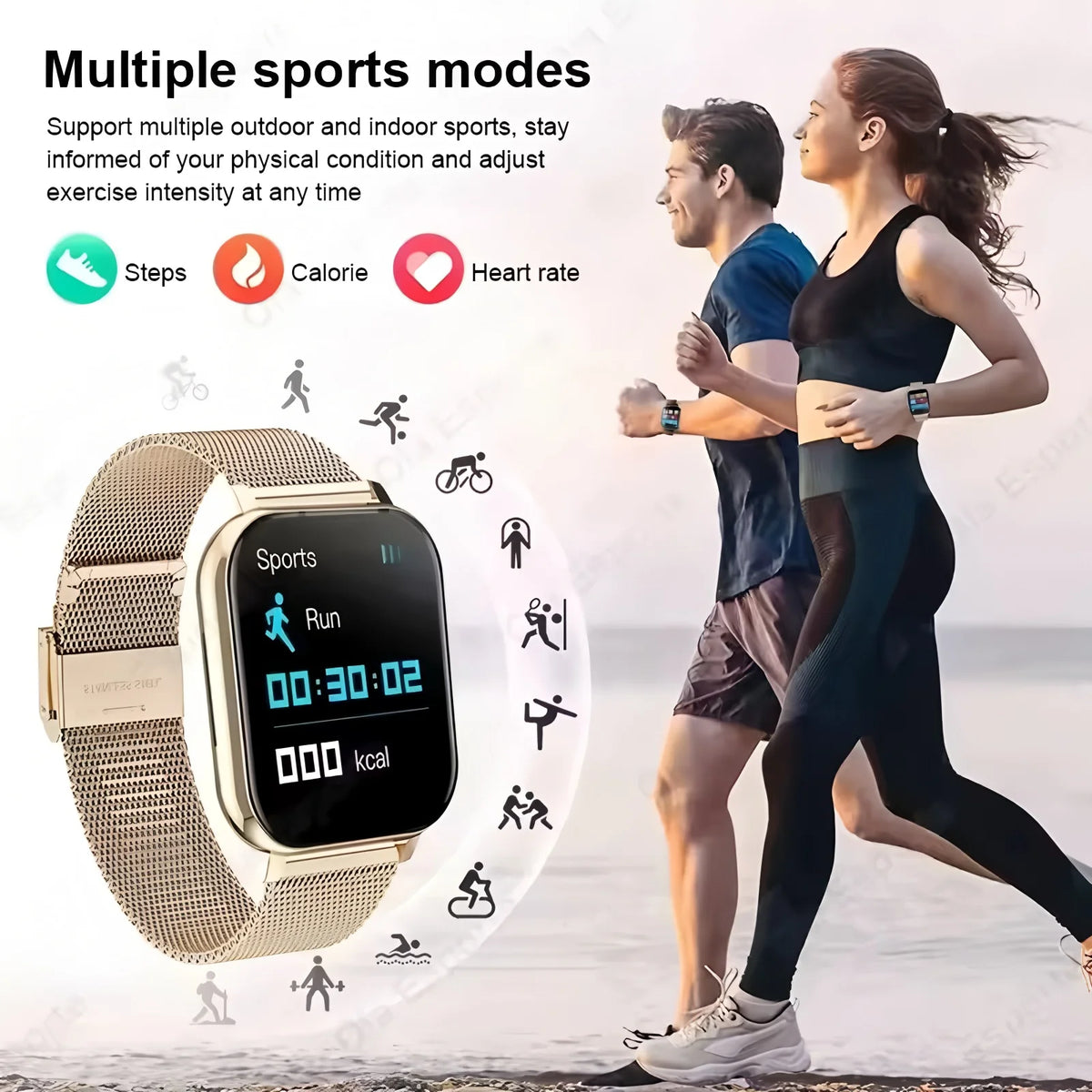 Smart Watch with Bluetooth Calling – 2.02" AMOLED, Heart Rate, Blood Oxygen, GPS, NFC, Fitness Tracker for Men & Women