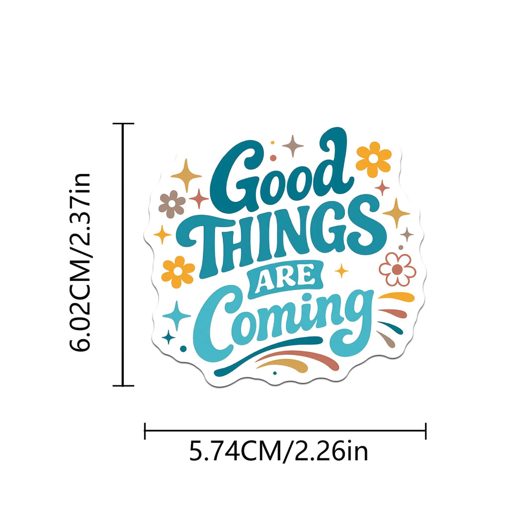 Aesthetic Motivational Quote Sticker Pack (50pcs) — Bohemian Art Decals for Laptops, Journals & More