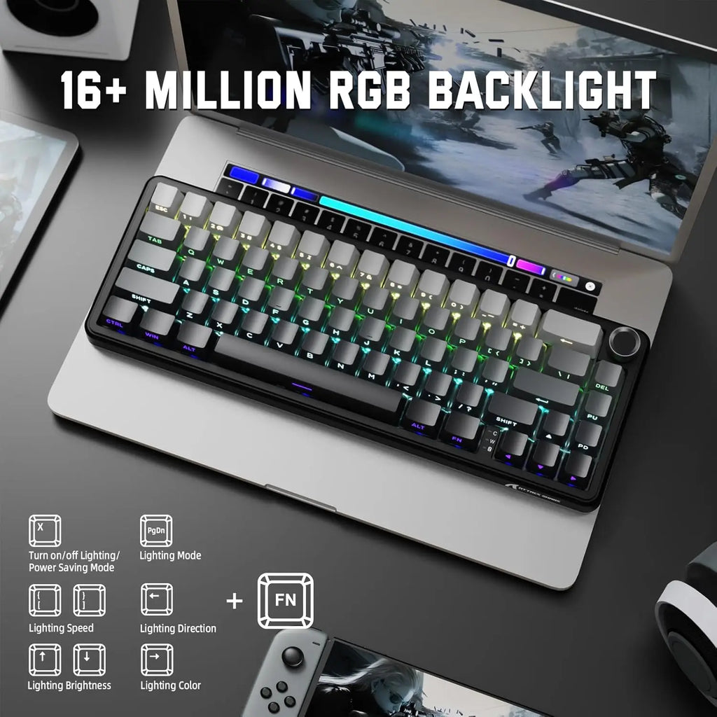 Attack Shark X66 65% Wireless Mechanical Keyboard – Hot-Swap, RGB, Gasket Mount, 3-Mode Connection