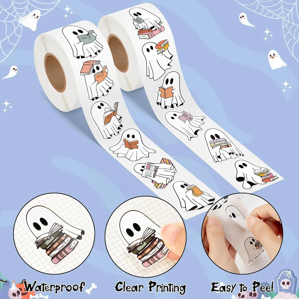 Halloween Round Sticker Labels — Cartoon Sealing Stickers for Gift Wrapping, Baking & Scrapbooking (100–500pcs)