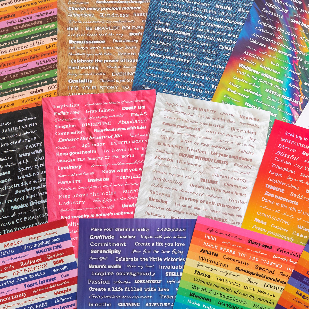 Motivational Quotes Sticker Book (1200pcs+) — Colorful Journaling Stickers & Creative Gift