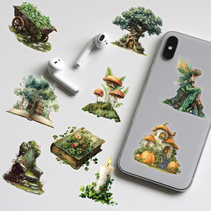 Forest Witch Sticker Pack (50pcs) — Cute Cottagecore & Nature Decals for Laptops, Suitcases & More