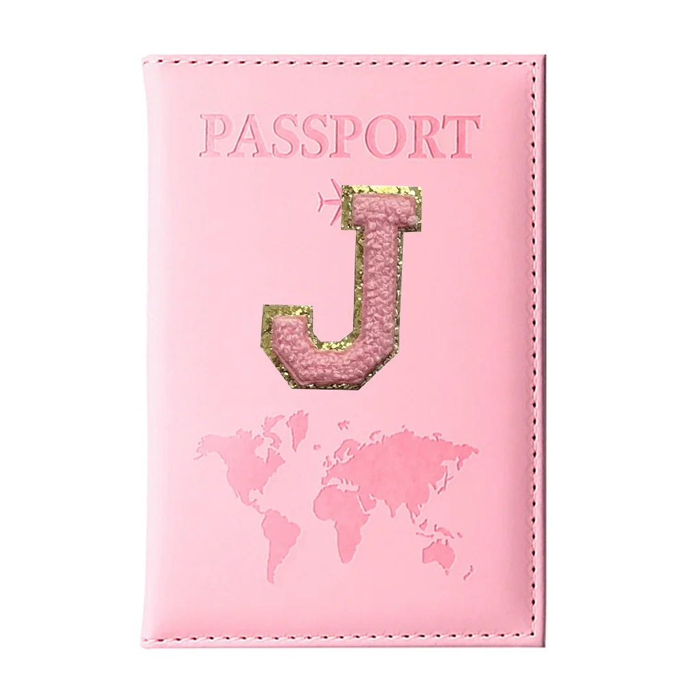 Initial Letter Passport Cover — Waterproof PU Leather Passport Wallet (A–Z)