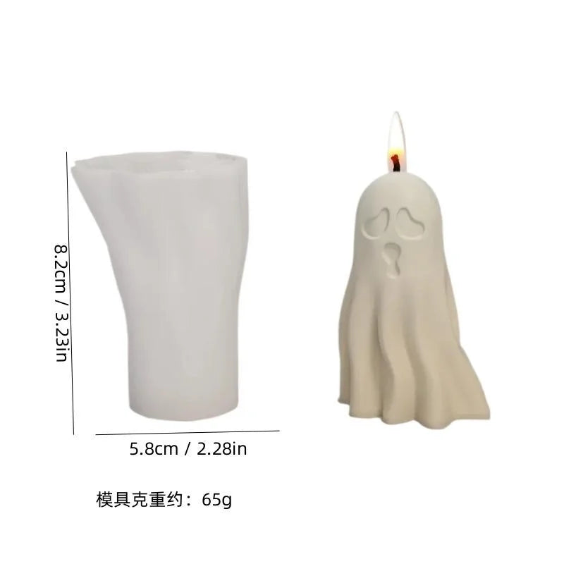 Halloween Silicone Candle & Craft Mold — Pumpkin & Ghost 3D Design