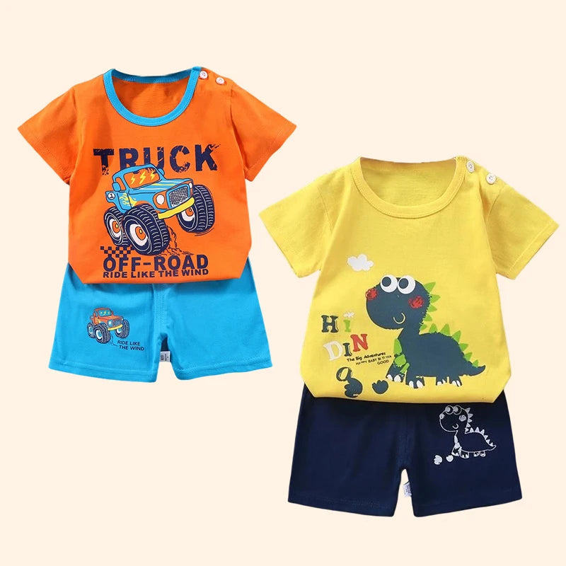 Kids 2-Piece Cotton Set – Soft T-Shirt & Shorts for Boys & Girls (Toddler)