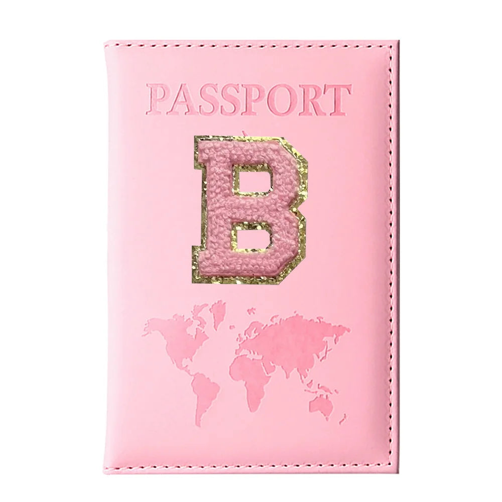 Initial Letter Passport Cover — Waterproof PU Leather Passport Wallet (A–Z)