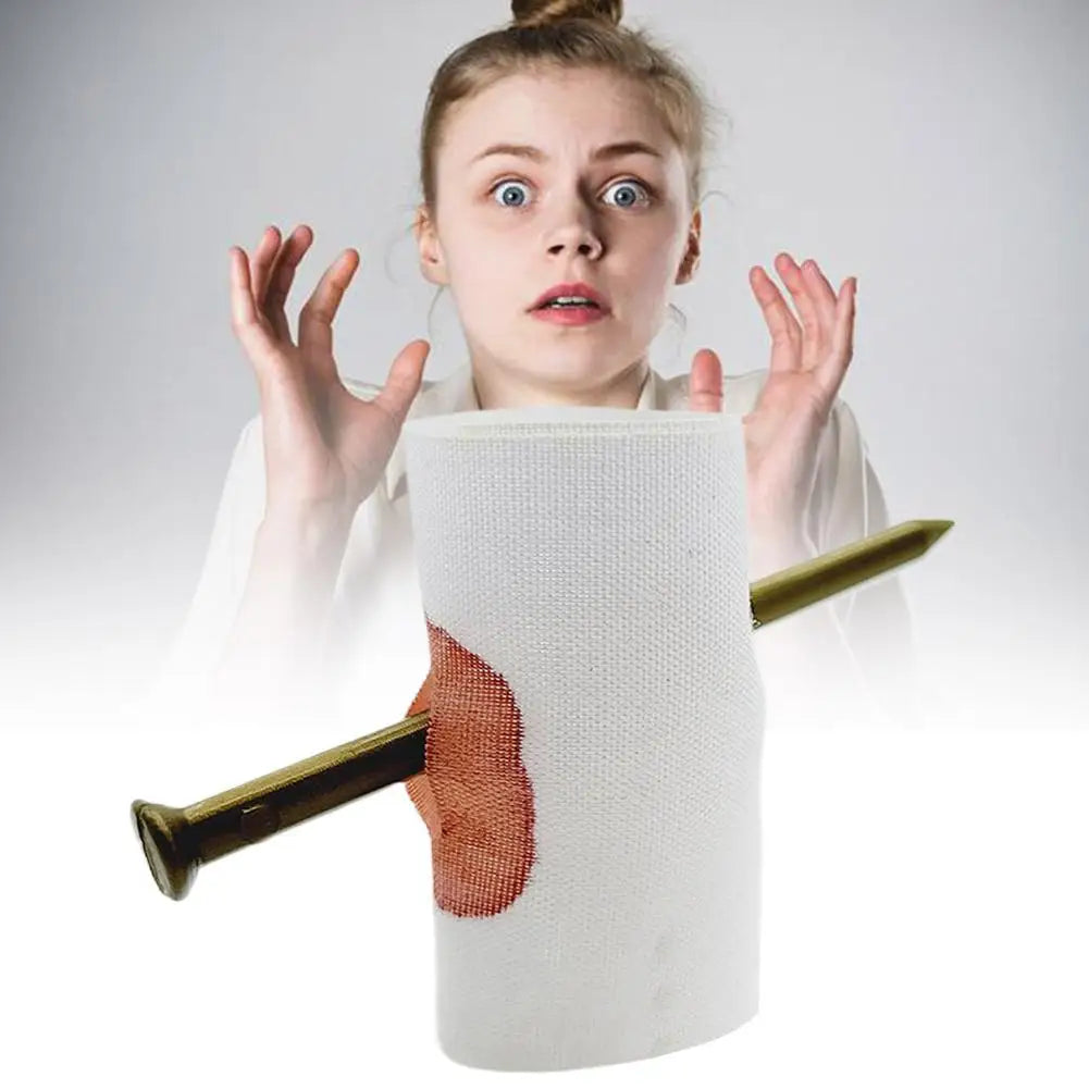 Fake Nail Through Finger Prank Toy — Realistic Halloween Magic Trick & Joke Prop