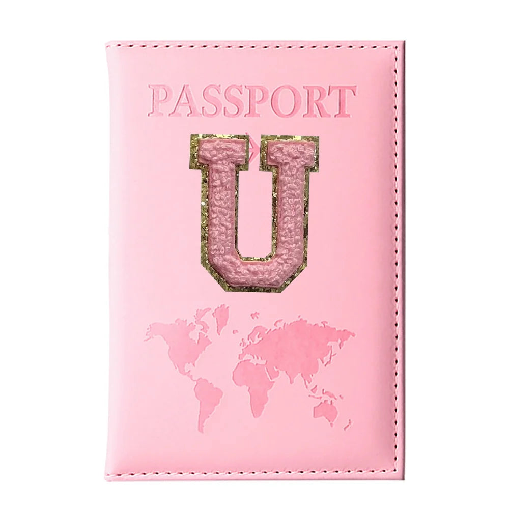Initial Letter Passport Cover — Waterproof PU Leather Passport Wallet (A–Z)
