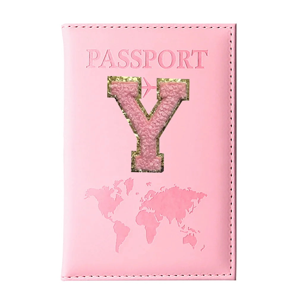 Initial Letter Passport Cover — Waterproof PU Leather Passport Wallet (A–Z)